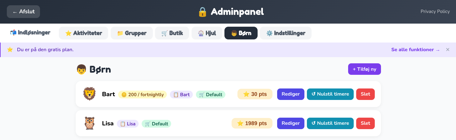 Børneoversigt